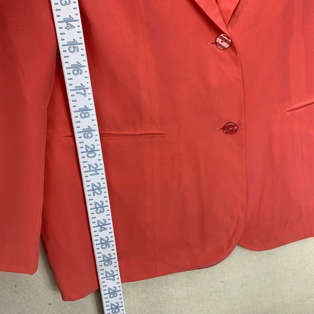 Stephanie Andrews Women's 100% Silk 2 Button Blazer Jacket Size 12 pocket - Picture 10 of 14